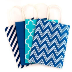 Hallmark 10.7" 12-Pack Assorted Kraft Paper Gift Bags -Hallmark 10.7 Prints and Solids 12Pack Assorted Gift Bags 5EGB6051 05