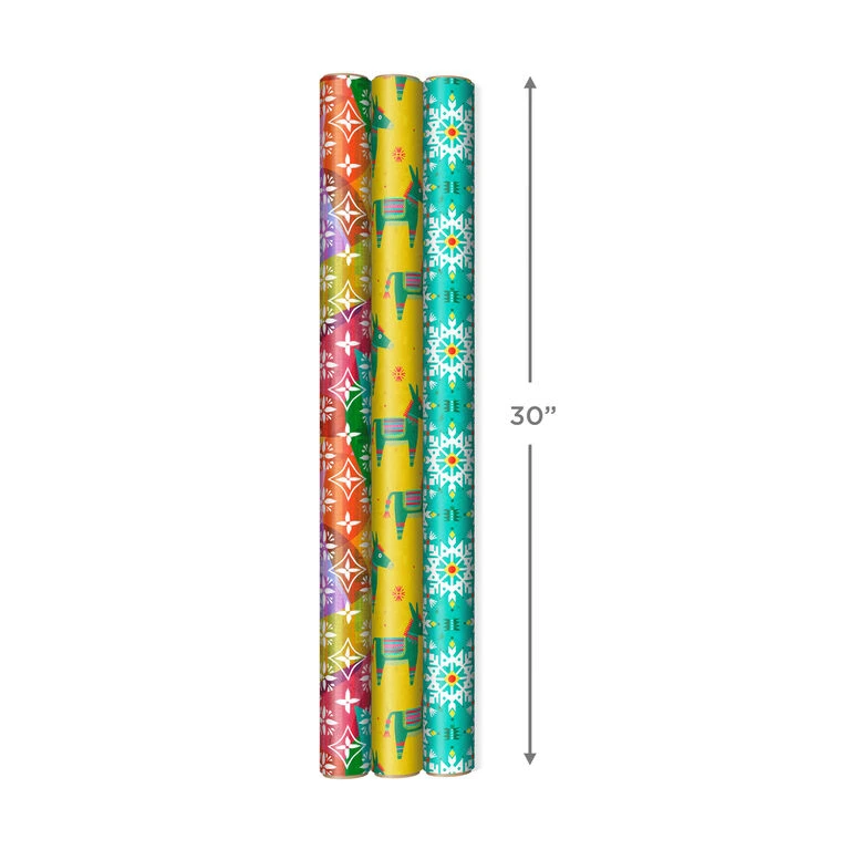 Hallmark Festive And Fun 3-Pack Multicolored Wrapping Paper, 120 Sq. Ft. 5 Hallmark Festive And Fun 3-Pack Multicolored Wrapping Paper, 120 Sq. Ft. - Image 3