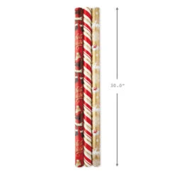 Hallmark Red And Gold 3-Pack Reversible Christmas Wrapping Paper, 120 Sq. Ft. 10 Hallmark Red And Gold 3-Pack Reversible Christmas Wrapping Paper, 120 Sq. Ft. -Hallmark 3Pack Red and Gold Reversible Christmas Wrapping Paper 5JXW1029 03