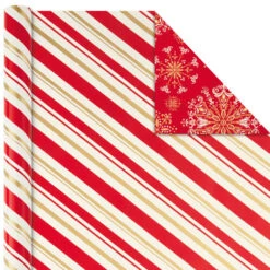Hallmark Red And Gold 3-Pack Reversible Christmas Wrapping Paper, 120 Sq. Ft. 12 Hallmark Red And Gold 3-Pack Reversible Christmas Wrapping Paper, 120 Sq. Ft. -Hallmark 3Pack Red and Gold Reversible Christmas Wrapping Paper 5JXW1029 05