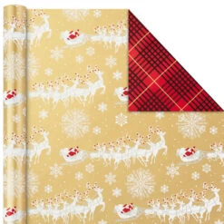 Hallmark Red And Gold 3-Pack Reversible Christmas Wrapping Paper, 120 Sq. Ft. 13 Hallmark Red And Gold 3-Pack Reversible Christmas Wrapping Paper, 120 Sq. Ft. -Hallmark 3Pack Red and Gold Reversible Christmas Wrapping Paper 5JXW1029 06
