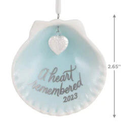 Hallmark A Heart Remembered 2023 Porcelain Ornament -Hallmark A Heart Remembered Seashell Keepsake Ornament 1799QHX3037 03