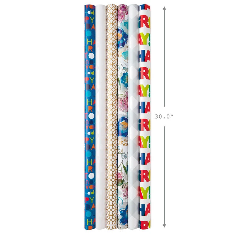 Hallmark All Occasions Wrapping Paper Rolls, 6 Pack 5 Hallmark All Occasions Wrapping Paper Rolls, 6 Pack - Image 3