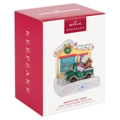 Hallmark Happy Holiday Parade Collection Anita's Pet Shop Musical Ornament With Light -Hallmark Anitas Pet Shop Store and Truck Keepsake Ornament 3499QGO2519 04
