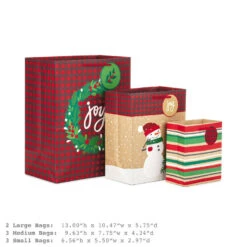 Hallmark Assorted Rustic Designs 8-Pack Small, Medium And Large Christmas Gift Bags 10 Hallmark Assorted Rustic Designs 8-Pack Small, Medium And Large Christmas Gift Bags -Hallmark Assorted Small Large Rustic Christmas Gift Bags 5XGB4894 03
