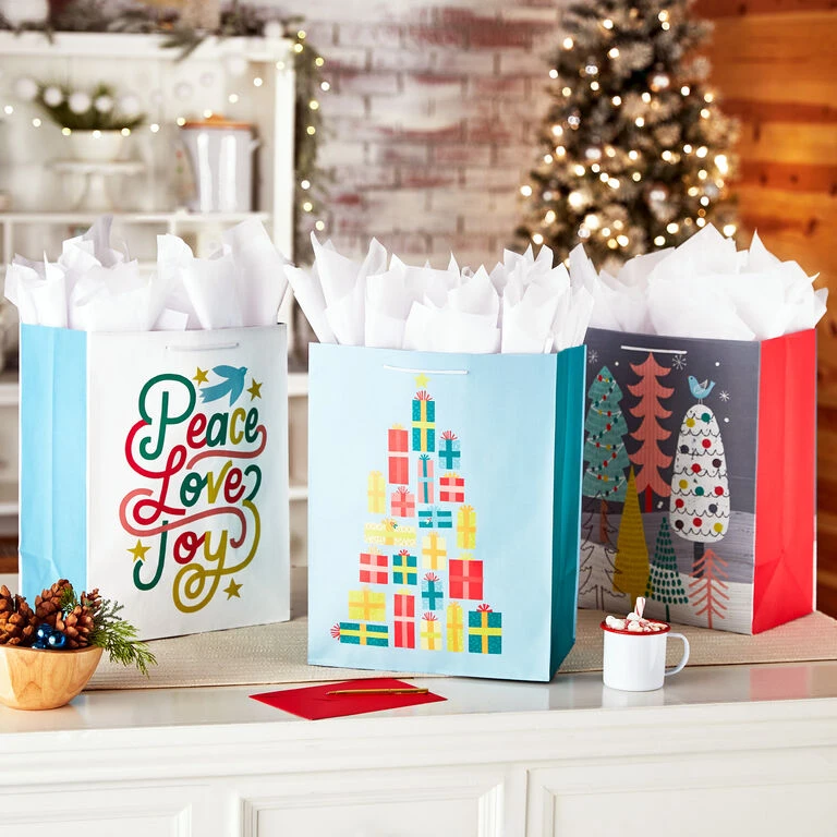 Hallmark 17" Assorted Mod Designs 3-Pack XXL Christmas Gift Bags 4 Hallmark 17" Assorted Mod Designs 3-Pack XXL Christmas Gift Bags - Image 2