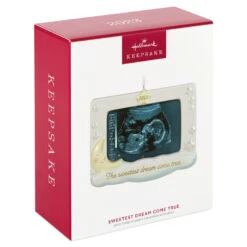 Hallmark Sweetest Dream Come True 2023 Porcelain Photo Frame Ornament -Hallmark Baby Sonogram Picture Frame Keepsake Ornament 1999QHX3117 04