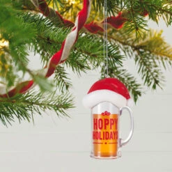 Hallmark Hoppy Holidays Ornament -Hallmark Beer Mug With Santa Hat Keepsake Ornament 1799QGO2847 02