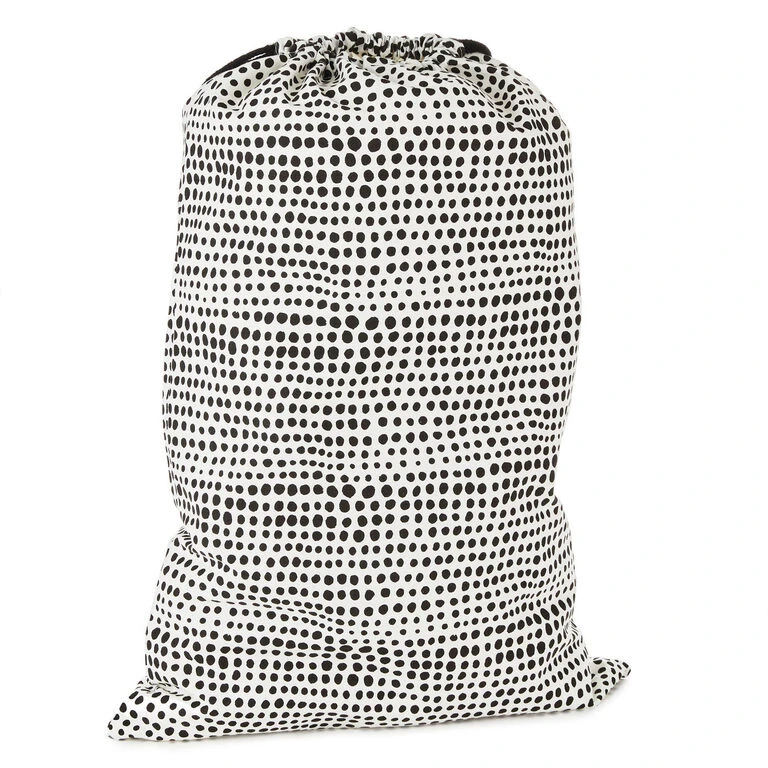 Hallmark 28" Black Dots With Heart Fabric Gift Bag With Tag 4 Hallmark 28" Black Dots With Heart Fabric Gift Bag With Tag - Image 2