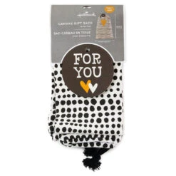 Hallmark 28" Black Dots With Heart Fabric Gift Bag With Tag 7 Hallmark 28" Black Dots With Heart Fabric Gift Bag With Tag -Hallmark Black Dots With Heart Fabric Gift Bag With Tag 1499EGB7347 04