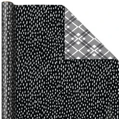 Hallmark Black And White Prints 3-Pack Reversible Wrapping Paper, 75 Sq. Ft. Total -Hallmark Black and White Prints 3Pack Reversible Gift Wrap 5EWR6401 04