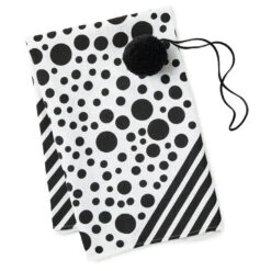 Hallmark 26" Black-and-White Fabric Gift Wrap With Elastic Band -Hallmark BlackandWhite Square Flat Wrapping Cloth 1299EJR6377 03