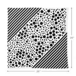 Hallmark 26" Black-and-White Fabric Gift Wrap With Elastic Band -Hallmark BlackandWhite Square Flat Wrapping Cloth 1299EJR6377 04