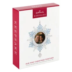 Hallmark Our First Christmas Together Snowflake 2023 Photo Frame Ornament -Hallmark BlueWhite Snowflake Picture Frame Keepsake Ornament 1699QGO2879 04