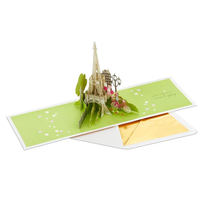 Hallmark Bonjour Eiffel Tower 3D Pop-Up Hello Card 4 Hallmark Bonjour Eiffel Tower 3D Pop-Up Hello Card - Image 2