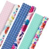 Hallmark Bright Florals 3-Pack Reversible Wrapping Paper, 120 Sq. Ft. Total 2 Hallmark Bright Florals 3-Pack Reversible Wrapping Paper, 120 Sq. Ft. Total -Hallmark Bright Flowers 3Pack Reversible Wrapping Paper 5EWR2433 01