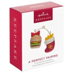Hallmark Mini A Perfect Pairing Ornaments, Set Of 2 12 Hallmark Mini A Perfect Pairing Ornaments, Set Of 2 -Hallmark Burger and Fries Keepsake Ornaments 1499QXM9207 04