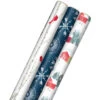 Hallmark Winter Wonder 3-Pack Christmas Wrapping Paper Assortment, 120 Sq. Ft. -Hallmark Cardinals Snowflakes and Village Gift Wrap Pack 5JXW1075 01