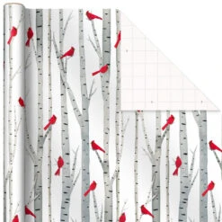 Hallmark Winter Wonder 3-Pack Christmas Wrapping Paper Assortment, 120 Sq. Ft. -Hallmark Cardinals Snowflakes and Village Gift Wrap Pack 5JXW1075 05