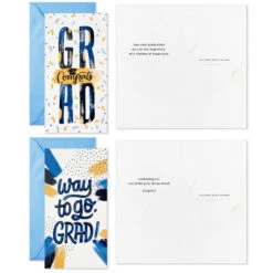 Hallmark Festive Grad Wishes Graduation Cards Assortment, Pack Of 36 -Hallmark Casual Painted Money Holder Graduation Cards Assortment 5GEY2015 04