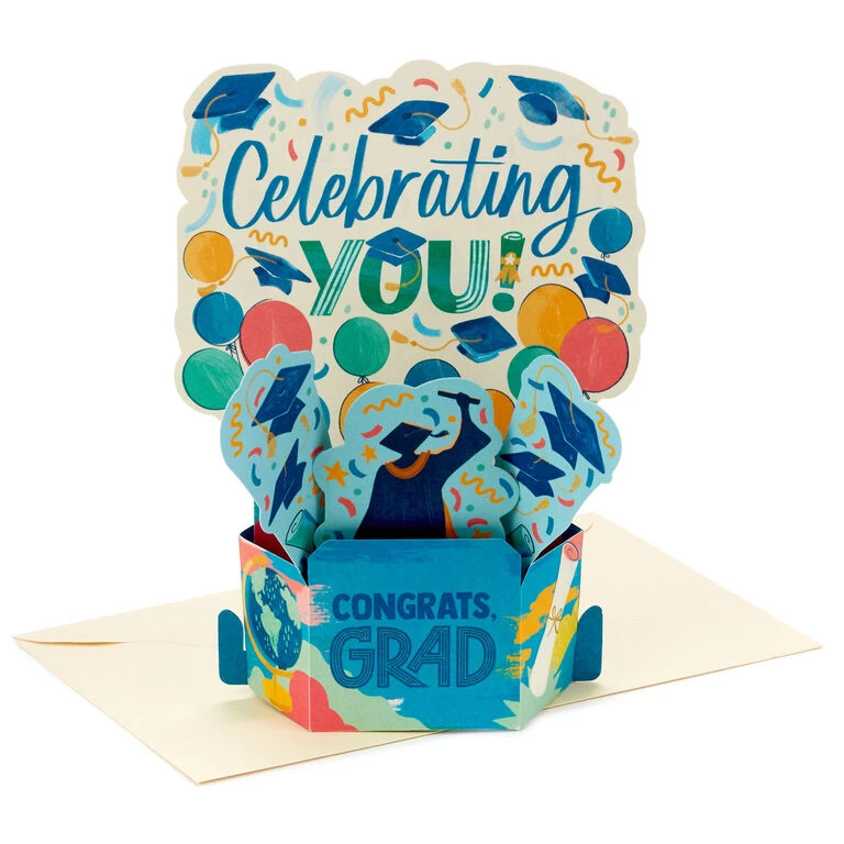 Hallmark Celebrating You 3D Pop-Up Graduation Cards, Pack Of 8 3 Hallmark Celebrating You 3D Pop-Up Graduation Cards, Pack Of 8