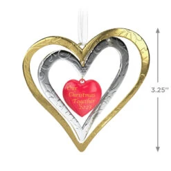 Hallmark Our Christmas Together 2023 Metal Ornament -Hallmark Christmas Together Metal Hearts Keepsake Ornament 1899QGO2889 03