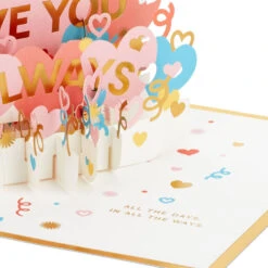 Hallmark Love You Always 3D Pop-Up Love Card -Hallmark Colorful Hearts 3D PopUp Love Card 1299LAD2904 04