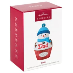 Hallmark Dad Cupcake 2023 Ornament -Hallmark Dad Snowman Cupcake 2023 Keepsake Ornament 1399QGO2537 04