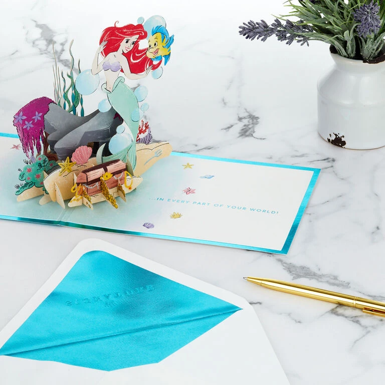 Hallmark Disney The Little Mermaid Wishing You Happiness 3D Pop-Up Card 10 Hallmark Disney The Little Mermaid Wishing You Happiness 3D Pop-Up Card - Image 8