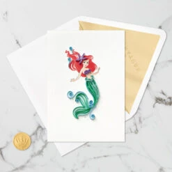 Hallmark Disney The Little Mermaid Ariel Happy Wish Quilled Paper Handmade Card -Hallmark Disney The Little Mermaid Ariel Quilled Paper Card 1299LAD2858 05