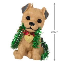 Hallmark Puppy Love Terrier 2023 Ornament -Hallmark Dog With Tinsel Keepsake Ornament 1599QXR8177 03