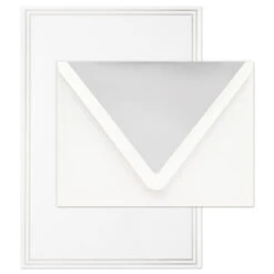 Hallmark Double Silver Border Stationery Set, Box Of 20 -Hallmark Double Silver Border Stationery Set 1499STN1134 03