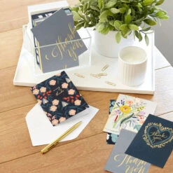 Hallmark Elegant Florals Boxed Blank Thank-You Notes Assortment, Pack Of 48 -Hallmark Elegant Florals Assorted Boxed ThankYou Cards 5STZ1169 06