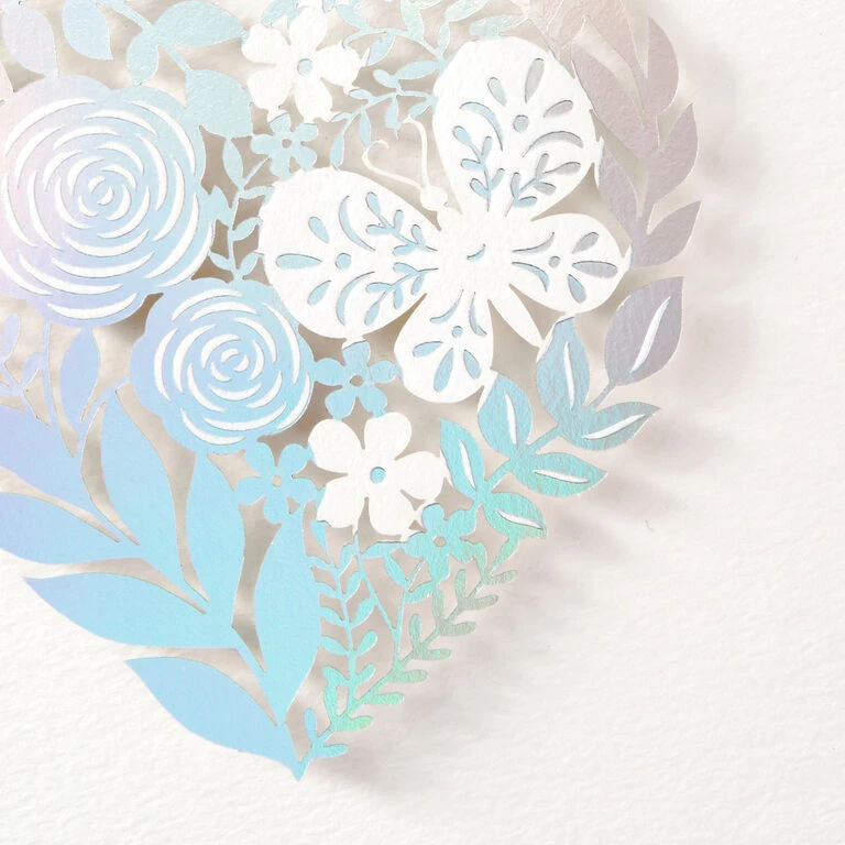 Hallmark Floral Laser Foil Heart Blank Note Cards, Box Of 8 5 Hallmark Floral Laser Foil Heart Blank Note Cards, Box Of 8 - Image 3