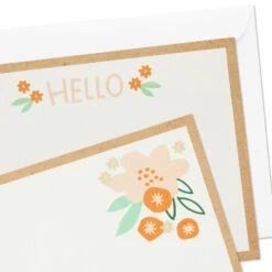 Hallmark Ivory Floral Flat Note Cards In Caddy, Box Of 40 13 Hallmark Ivory Floral Flat Note Cards In Caddy, Box Of 40 -Hallmark Floral SinglePanel Note Cards With Caddy 3CNT5048 05