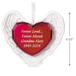 Hallmark Forever Loved Memorial Heart And Angel Wings Text Personalized Ornament 8 Hallmark Forever Loved Memorial Heart And Angel Wings Text Personalized Ornament -Hallmark Forever Loved Memorial Heart and Angel Wings Personalized Keepsake Ornament 2499QHE2119B1 03