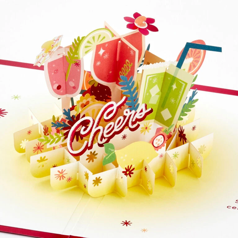 Hallmark Here's To You Cocktail Toast 3D Pop-Up Card 3 Hallmark Here's To You Cocktail Toast 3D Pop-Up Card