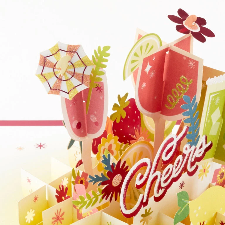 Hallmark Here's To You Cocktail Toast 3D Pop-Up Card 7 Hallmark Here's To You Cocktail Toast 3D Pop-Up Card - Image 5