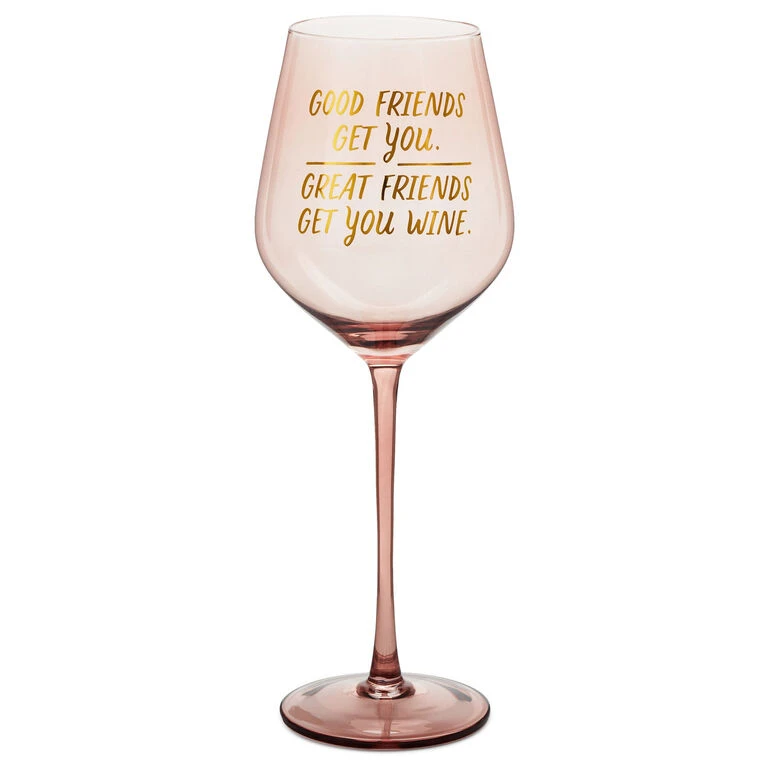 Hallmark Good Friends, Great Friends Wine Glass, 19.27 Oz. 3 Hallmark Good Friends, Great Friends Wine Glass, 19.27 Oz.