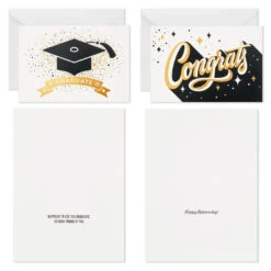 Hallmark Confetti Celebration Assorted Graduation Cards, Pack Of 36 -Hallmark Grad Caps Confetti Graduation Cards Assortment 5GEY1003 04