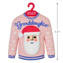 Hallmark Granddaughter Christmas Sweater 2023 Ornament 10 Hallmark Granddaughter Christmas Sweater 2023 Ornament -Hallmark Granddaughter Santa Sweater 2023 Keepsake Ornament 1399QGO2549 03