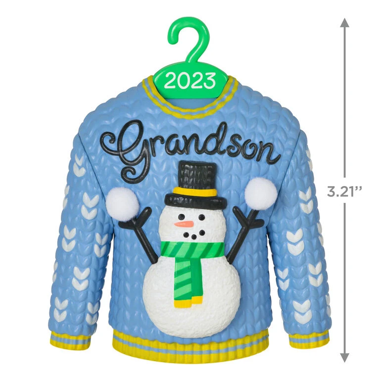 Hallmark Grandson Christmas Sweater 2023 Ornament 5 Hallmark Grandson Christmas Sweater 2023 Ornament - Image 3