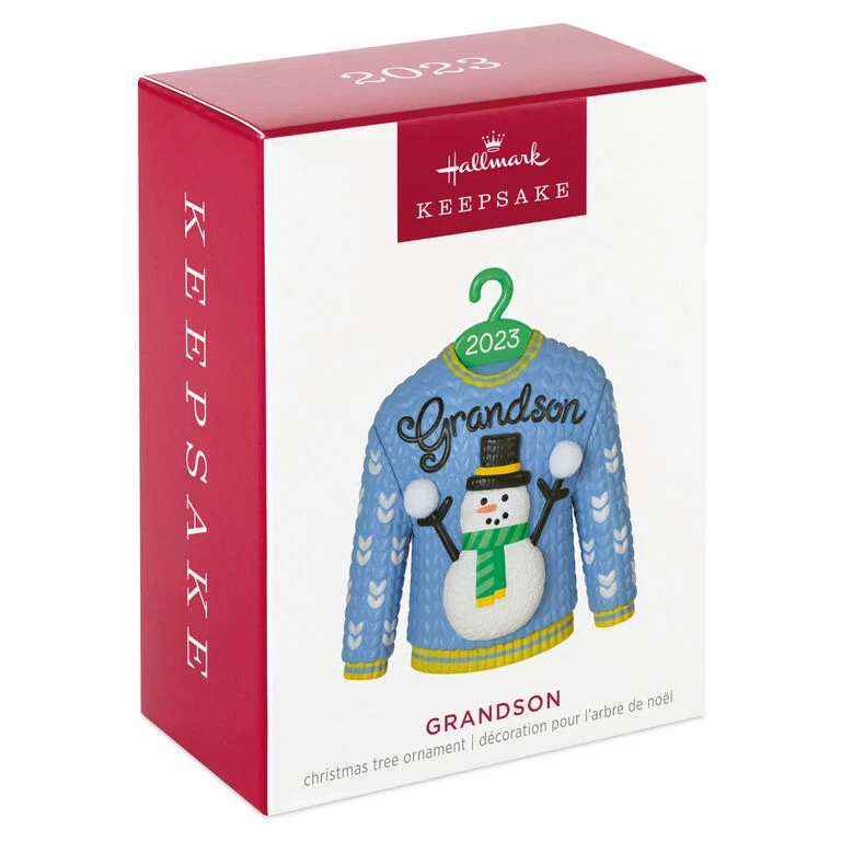 Hallmark Grandson Christmas Sweater 2023 Ornament 6 Hallmark Grandson Christmas Sweater 2023 Ornament - Image 4