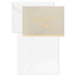Hallmark Gray And Gold Bulk Blank Thank-You Notes, Pack Of 50 -Hallmark Gray and Gold Bulk Blank ThankYou Notes Multipack 3THK2522 03