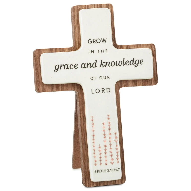Hallmark Grow With Our Lord Wood And Ceramic Cross, 7" 3 Hallmark Grow With Our Lord Wood And Ceramic Cross, 7"