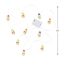 Hallmark Gumdrop Snowman 10-Light Christmas String Lights, 10' 10 Hallmark Gumdrop Snowman 10-Light Christmas String Lights, 10' -Hallmark Gumdrop Snowman Keepsake Christmas Light String 1QSB6279 03