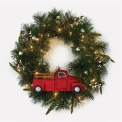 Hallmark Channel Truck Motion-Activated Wreath With Sound And Light, 14"