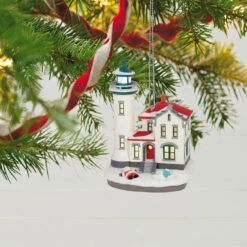 Hallmark Holiday Lighthouse 2023 Ornament With Light -Hallmark Holiday Lighthouse Keepsake Ornament 2799QXR8237 02