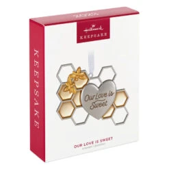 Hallmark Our Love Is Sweet Metal Ornament -Hallmark Honeycomb and Heart Keepsake Ornament 1799QHX3027 04