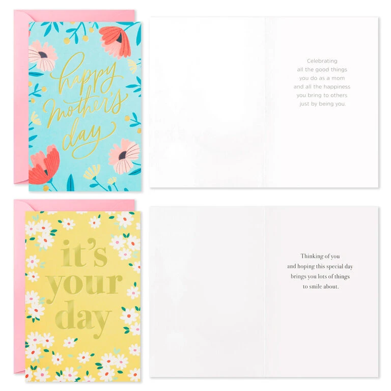 Hallmark Illustrated Floral Assorted Mother's Day Cards, Pack Of 36 6 Hallmark Illustrated Floral Assorted Mother's Day Cards, Pack Of 36 - Image 4